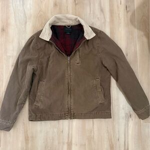 Cotton On Brown Jacket with tan Collar utility/barn jacket/work jacket